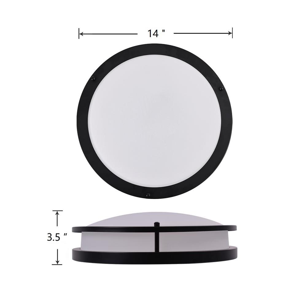 Energetic 14" Black LED Flush Mount Ceiling Light, 6-Pack