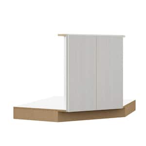 Designer Series Edgeley Partially Assembled 42x34.5x23.75 in. Corner Sink Base Kitchen Cabinet in Glacier