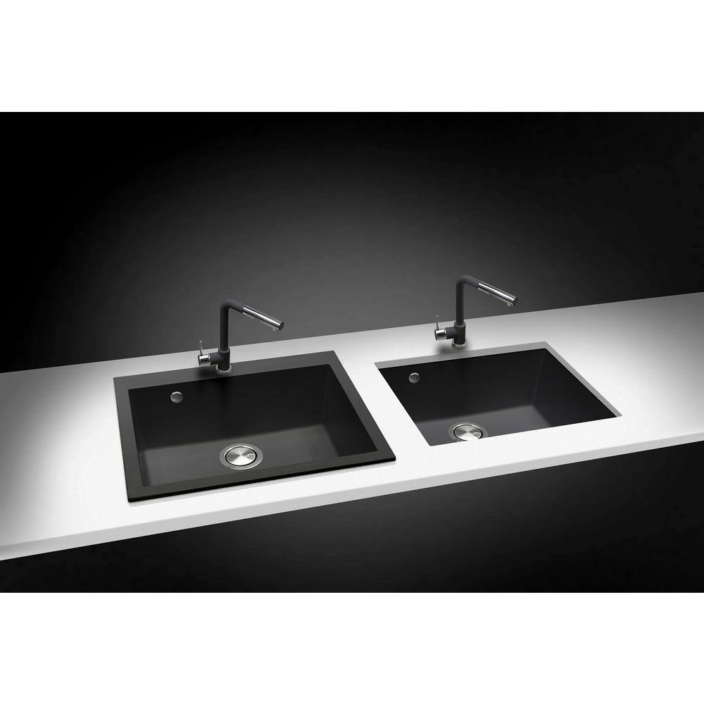 33" Black Granite Undermount Single Bowl Kitchen Sink