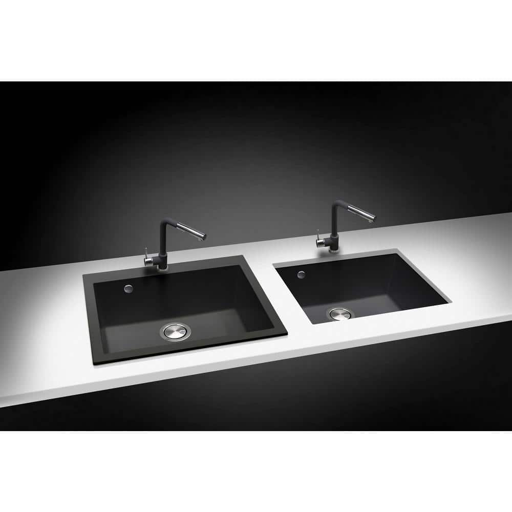 33" Titanium Granite Undermount Single Basin Kitchen Sink