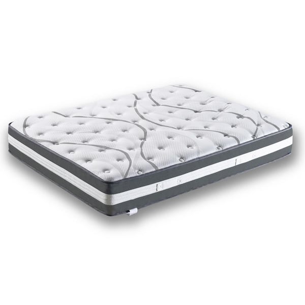KINWELL 12 in. Plush Hybrid Pocket Spring King Mattress