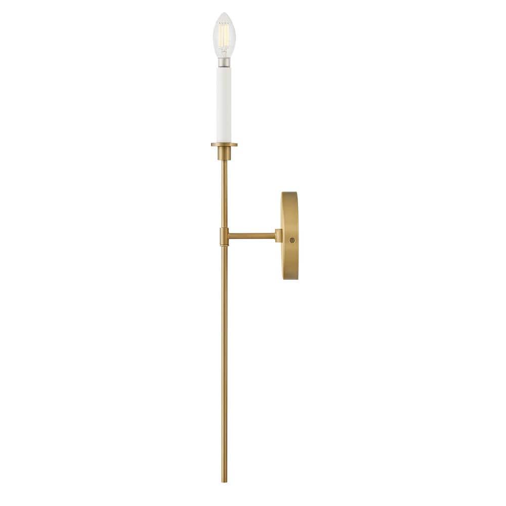 Lacquered Brass and Warm White Dimmable Candle Sconce