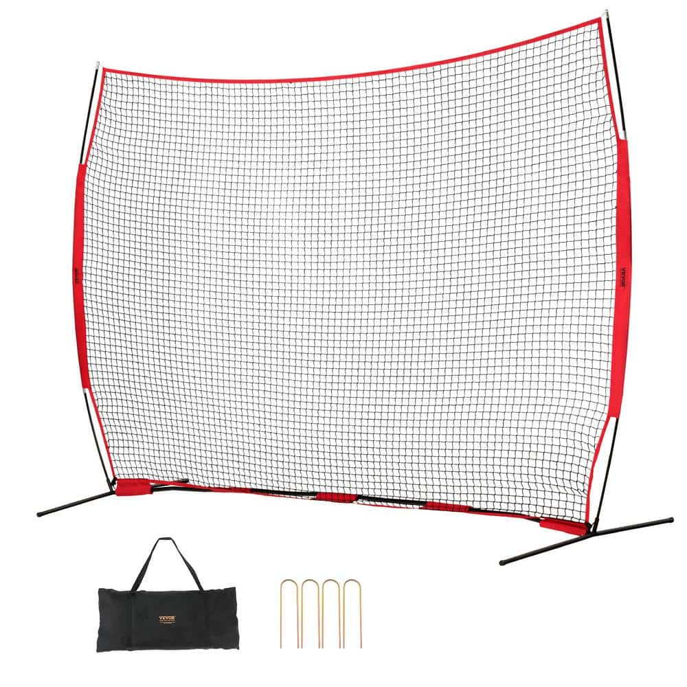 VEVOR Barricade Backstop Net 12 x 9 ft. Ball Sports Barrier Netting Portable Practice Equipment