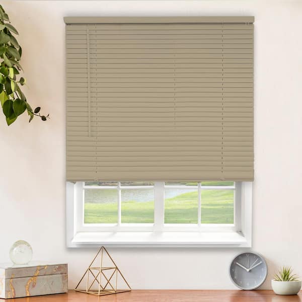 Chicology Cappuccino Cordless Room Darkening Vinyl Mini Blind with 1 in. Slats 31 in. W x 48 in. L