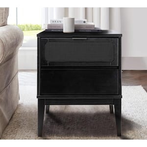 The Crawford Black 2-Drawer 15.75 in. W Nightstand