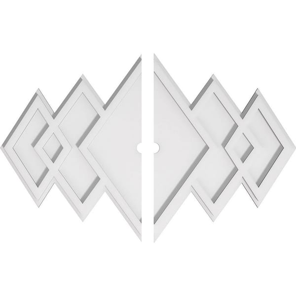 Ekena Millwork 26 in. W x 17-3/8 in. H x 1 in. ID x 1 in. P Zoe Architectural Grade PVC Contemporary Ceiling Medallion (2-Piece)