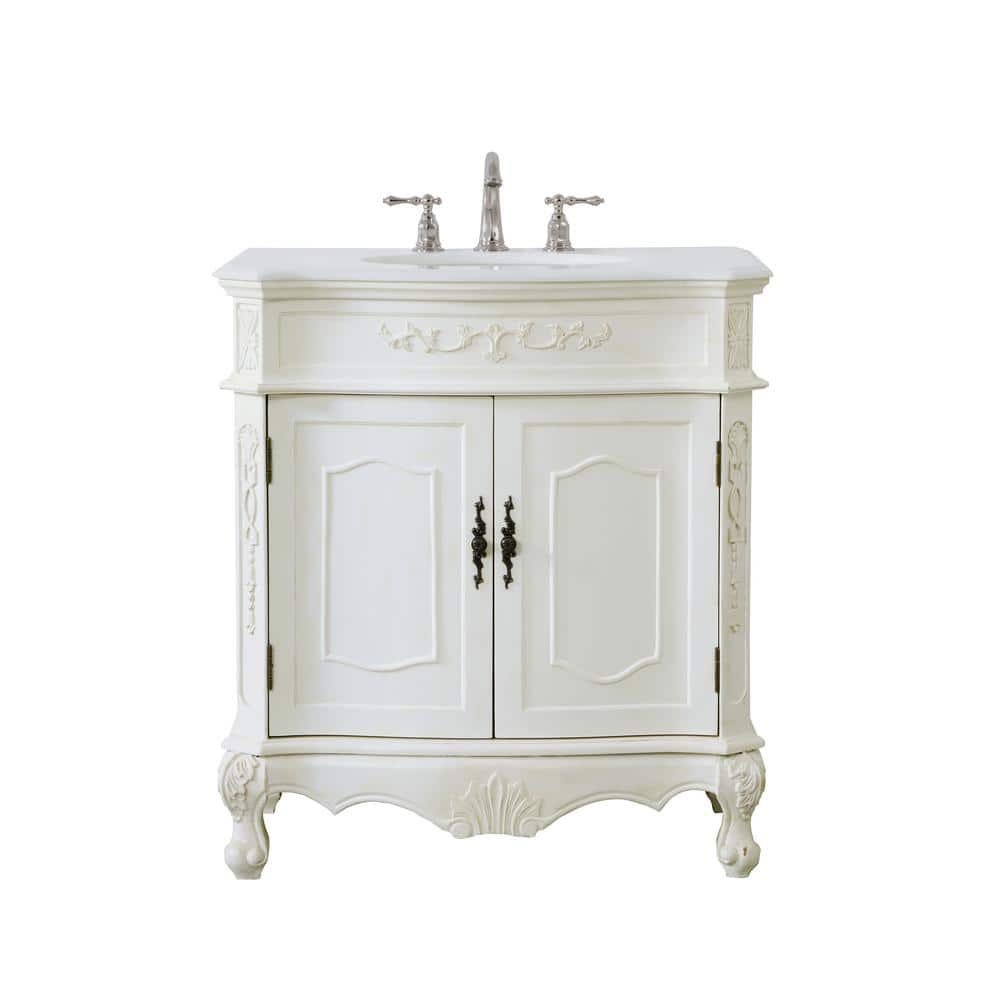 Simply Living 32 in. W x 21 in. D x 36 in. H Bath Vanity in Antique White w