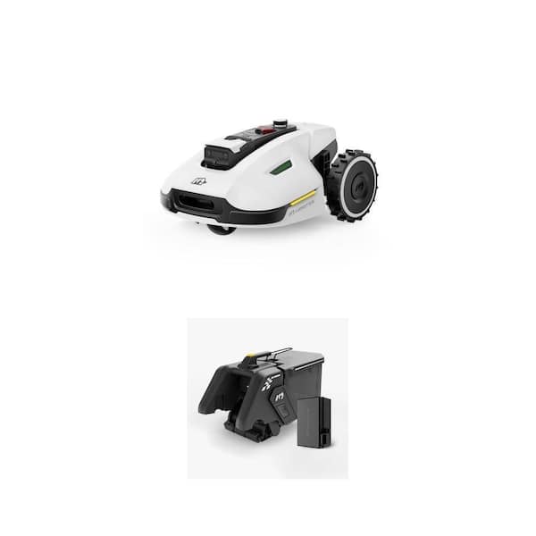 YUKA 3000 12.6 in. Robot Lawn Mower (1 Acre) with AI and Sweeper Bag Attachment Combo
