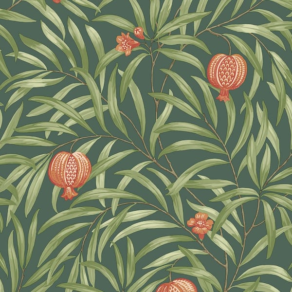 Unbranded Elena Green Pomegranate Wallpaper