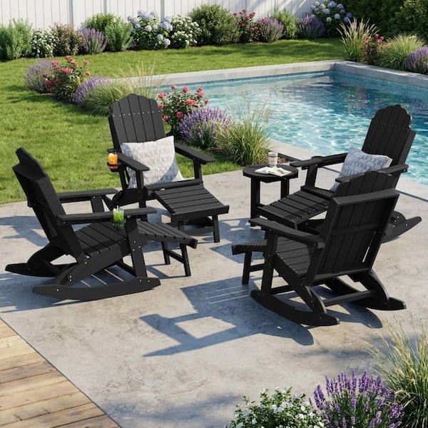 Livewood Folding Ergonomic Plastic Adirondack Chair, 3-Position ...
