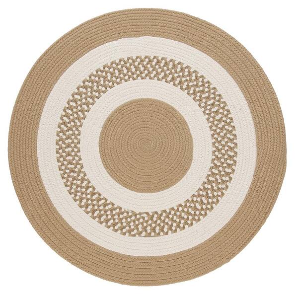 Home Decorators Collection Spiral II Cuban Sand 4 ft. x 4 ft. Round Indoor/Outdoor Patio Area Rug