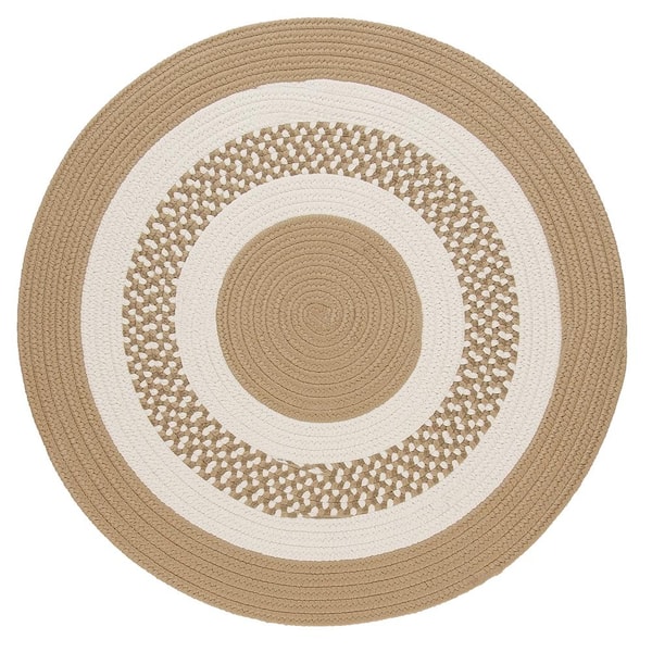 Home Decorators Collection Spiral II Cuban Sand 6 ft. x 6 ft. Round Indoor/Outdoor Patio Area Rug