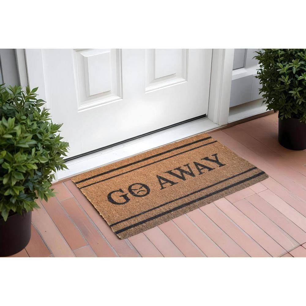 Go Away Black and Natural Coir Outdoor Door Mat