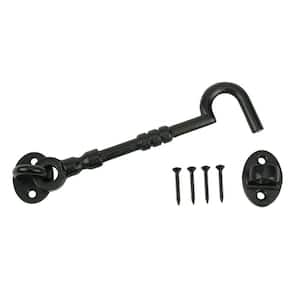6 in. Black Decorative Hook and Eye