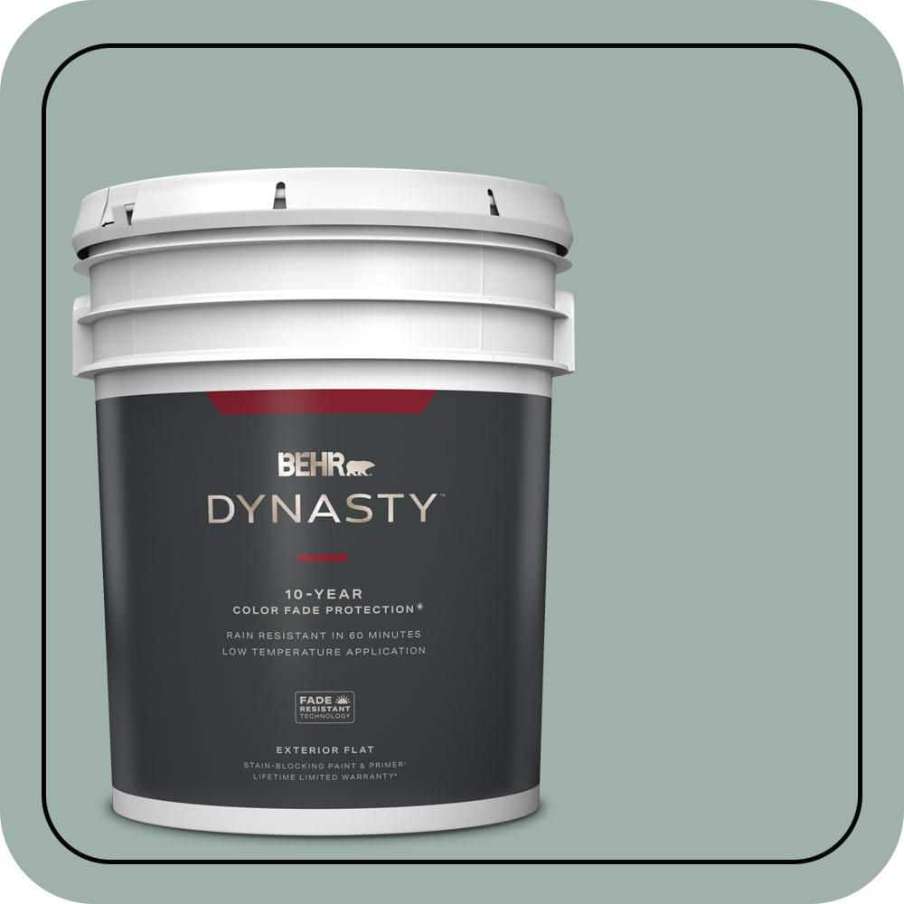 BEHR DYNASTY 5 gal. #N430-3 Garden Vista Flat Exterior Stain-Blocking ...