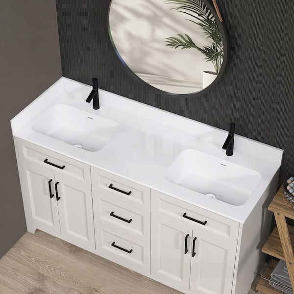 Zeafive 72 in. W x 4 in. H Solid Surface Resin Bathroom Vanity