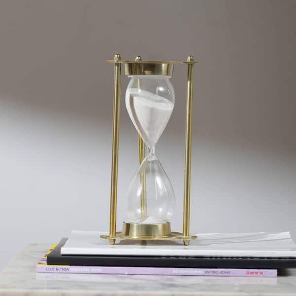 High-end Finish Gold Hourglass Sand Glass Timer with Aluminium Base and ...