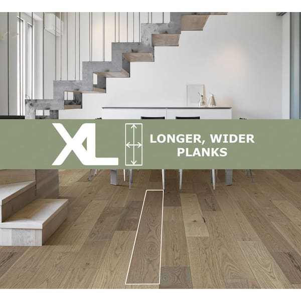 Desert Shadow XL Hickory 9/16 in T x 8.66 in. W Tongue & Groove W-Brushed Engineered Hardwood Flooring (31.25 sqft/case)