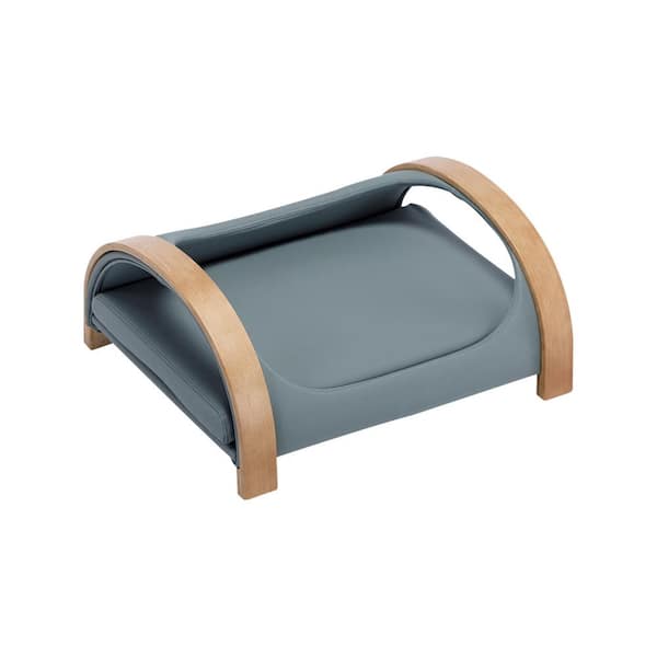 Tatayosi Dark Grey Cat Bed Pet Sofa With Solid Wood Frame, Cat Scratch Resistant PU Cushion, Mid Size