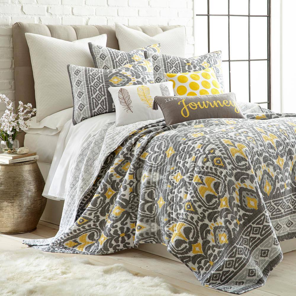 Inspirational Journey 12x24 Grey and Yellow Embroidered Pillow