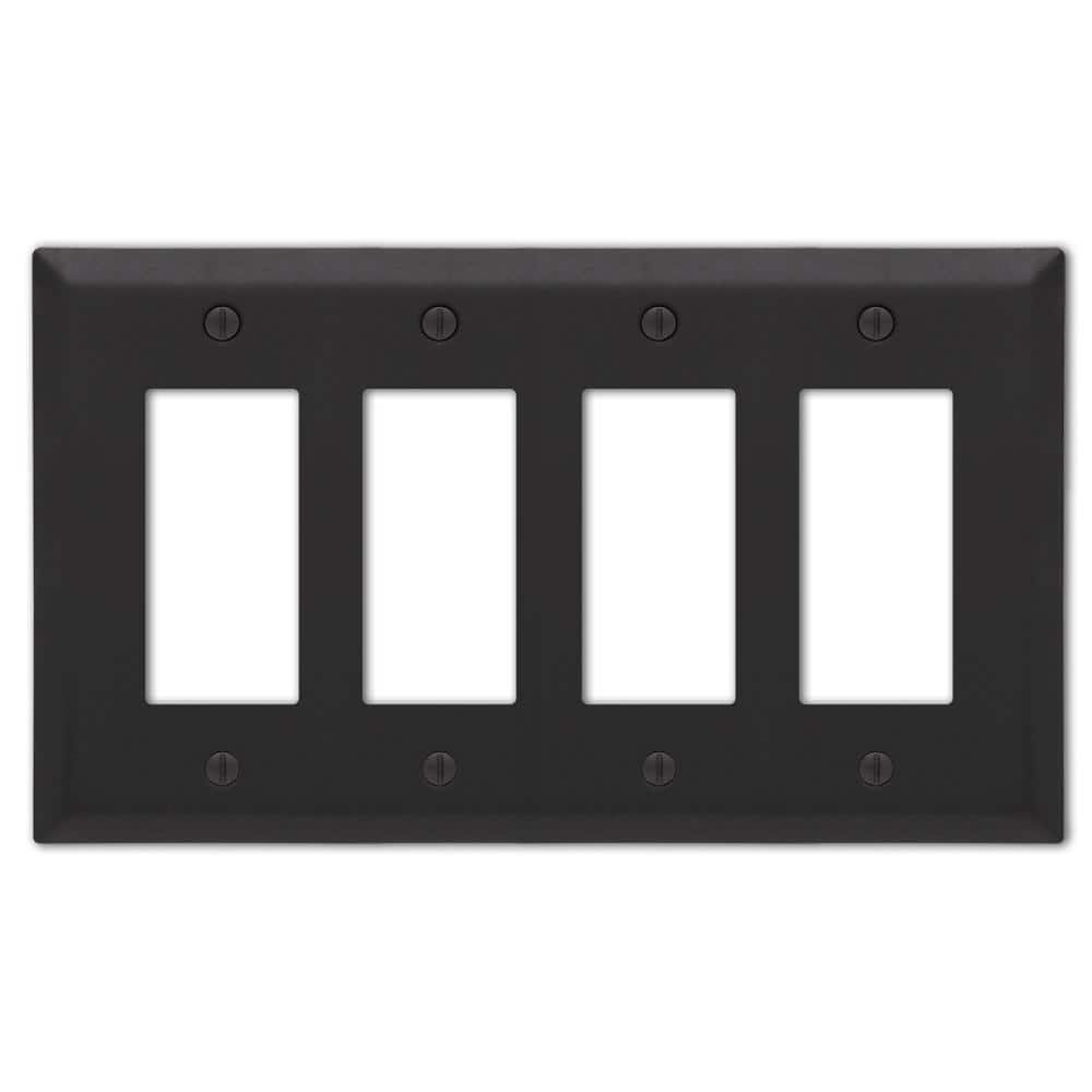 Metallic 4 Gang Rocker Steel Wall Plate - Matte Black price history on PriceWatchPro