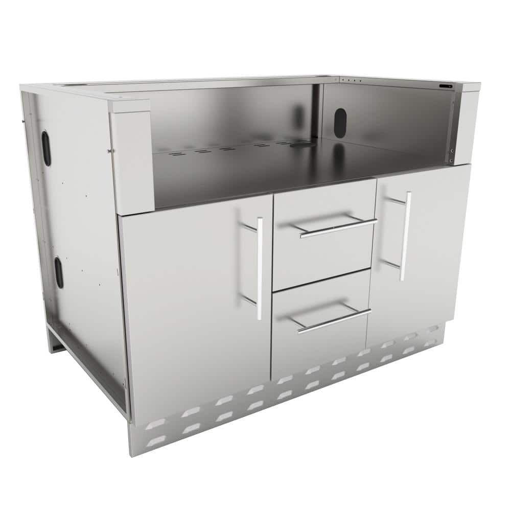 Sunstone Designer Series 304 Stainless Steel 46 In X 34 5 In X 28 25 In Drop In Gas Grill Base Cabinet Sac46glpcd The Home Depot