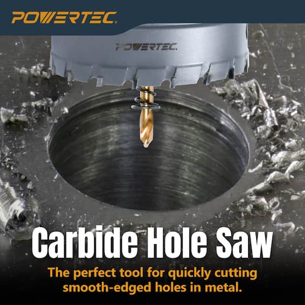 4 in. Carbide Hole Saw : Tungsten Carbide Tipped Hole Cutter Set with Titanium-Plated Pilot Drill Bit (1-Set)