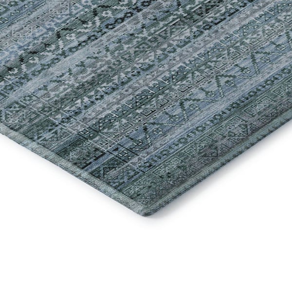 Mayfield Premium Machine Washable Abstract AMF2101 Aloe 10 ft. x 14 ft. Area Rug