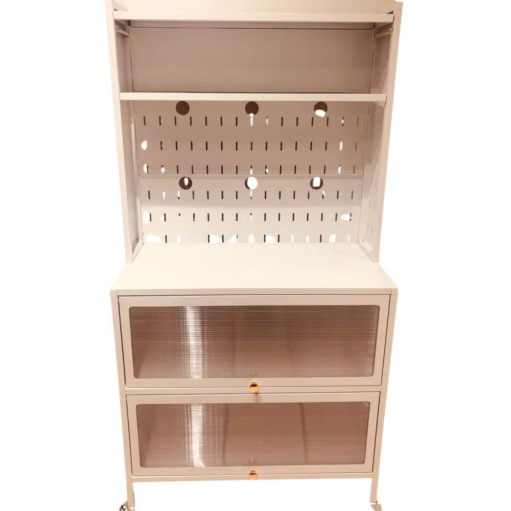 39 in. W x 15 in. D x 64 in. H Metal Ready to Assemble Cornor Cabinet Kitch