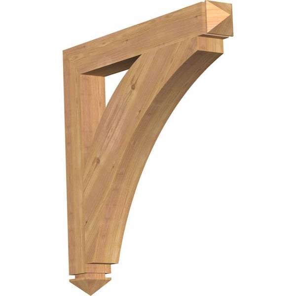 Ekena Millwork 3.5 in. x 30 in. x 30 in. Western Red Cedar Thorton Arts and Crafts Smooth Bracket