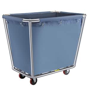 Basket Truck 8 Bushel Steel Canvas Laundry Basket 3 in. Diameter Wheels Truck Cap Basket Canvas Laundry Cart Usually