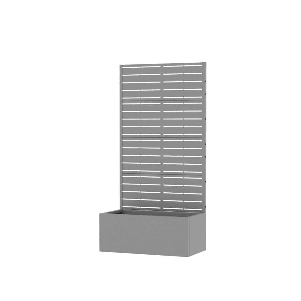 59 in. H x 30 in. W Gray Planter Box with Trellis Elevated Lattice Planter in Louver Pattern price history on PriceWatchPro