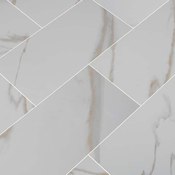 MSI Calacatta Ivory 12 in. x 24 in. Polished Porcelain Floor and Wall Tile (512 sq. ft./Pallet)