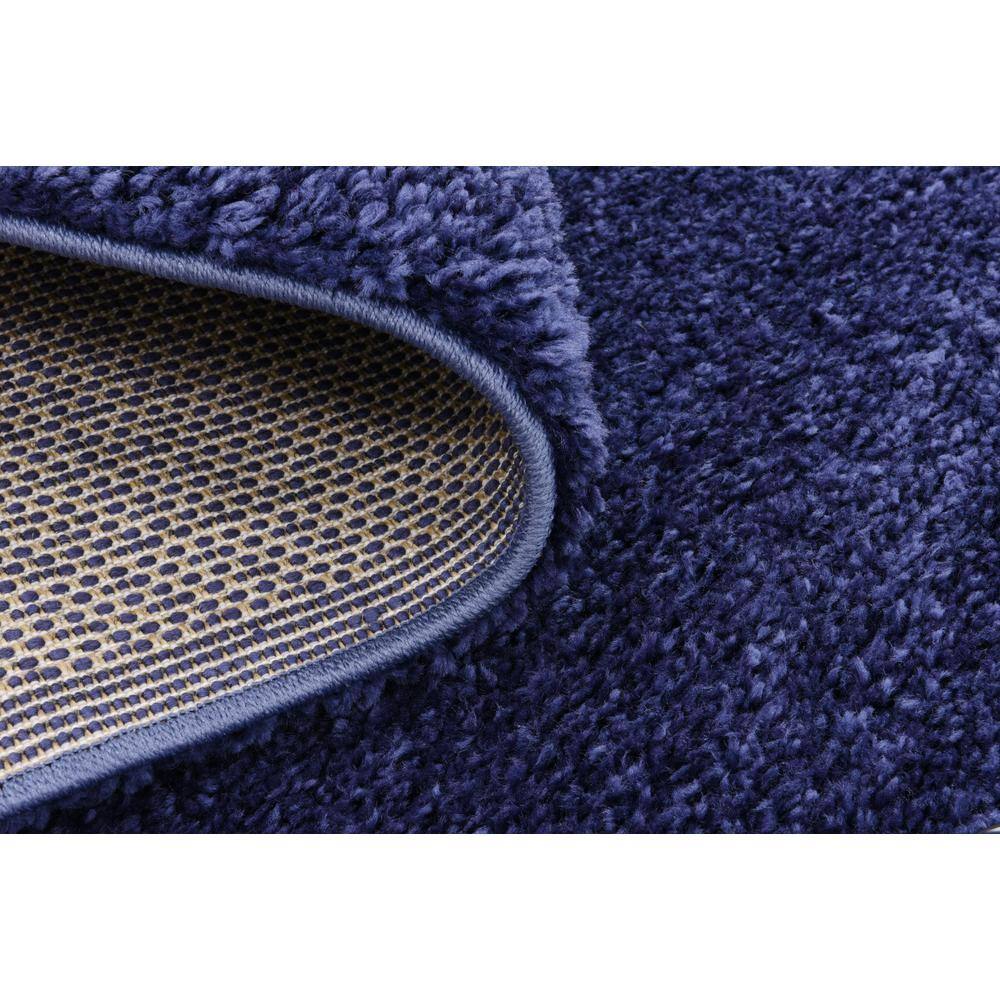 Navy Blue Solid Synthetic Rectangular Rug for Indoor Use