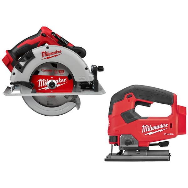 Milwaukee 2631-20-2737-20 M18 18V Lithium-Ion Brushless Cordless 7-1/4 in. Circular Saw and Jig Saw (2-Tool) - 1
