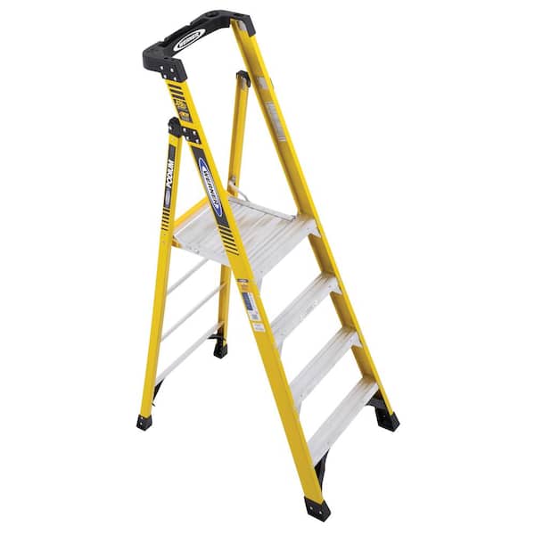 WERNER 4 ft. Fiberglass Podium Ladder with 6 ft. Reach and 375 lbs. Load Capacity Type IAA Duty Rating