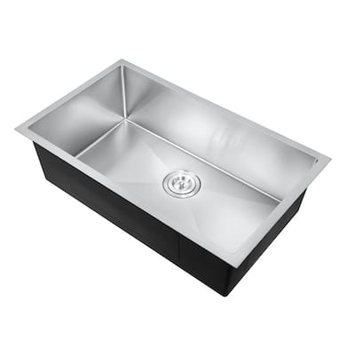 HOROW 18-Gauge Stainless Steel 30 in. Single Bowl Farmhouse Apron -Front Workstation Kitchen Sink with Cutting Board, Dry Rack, Silver