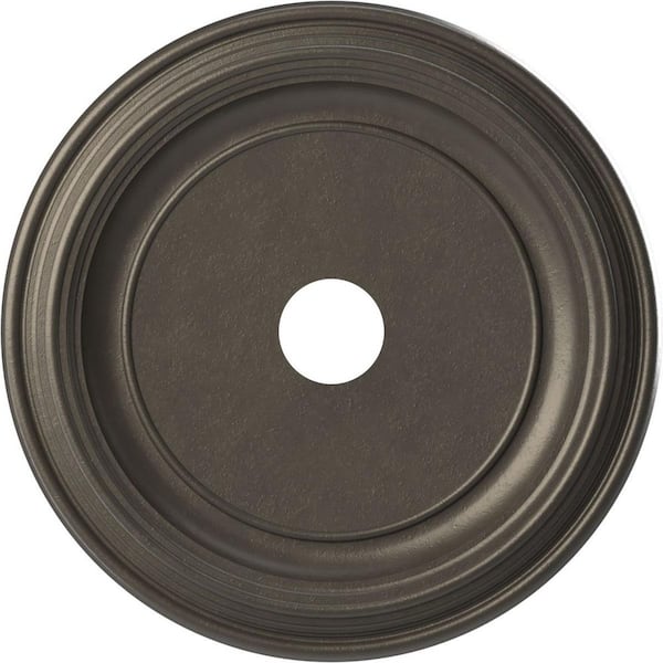 Ekena Millwork 22" OD x 3-1/2" ID x 1-1/2" P Traditional Thermoformed PVC Ceiling Medallion in Universal Aged Metallic Weathered Steel