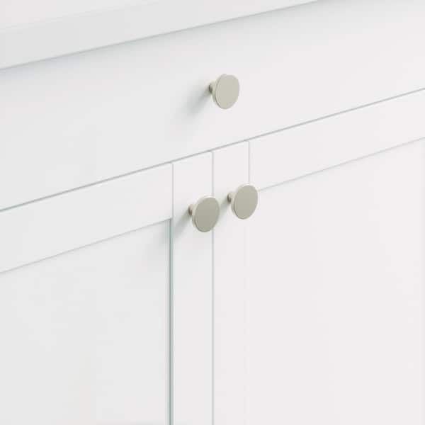 Hollis 1-3/16 in. (30 mm.) Modern Brushed Nickel Round Cabinet Knobs (5-Pack)