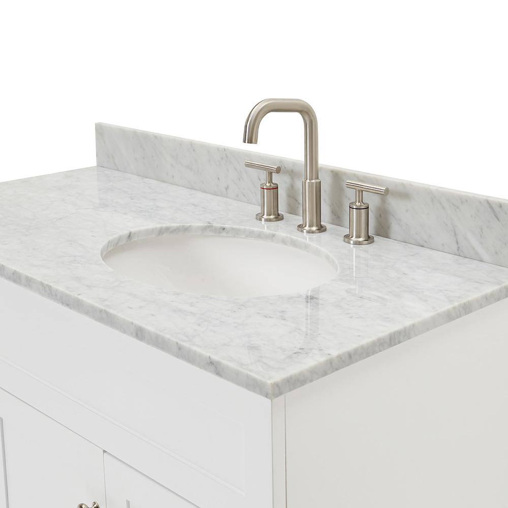 Hamlet 43" White Carrara Marble Single Vanity Set