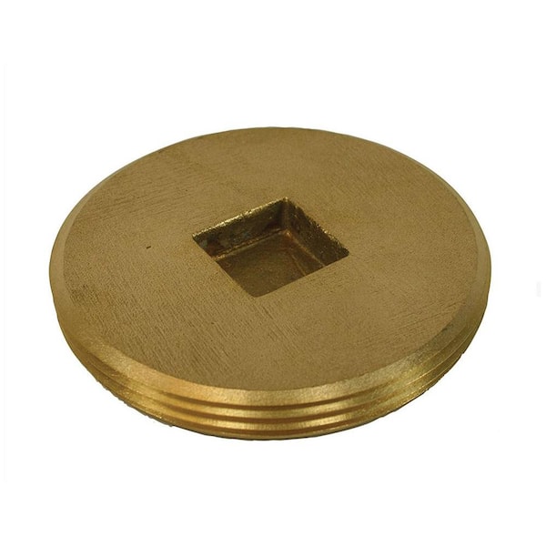 JONES STEPHENS 3 in. Countersunk Brass Cleanout Plug 3-3/8 in. O.D. for DWV