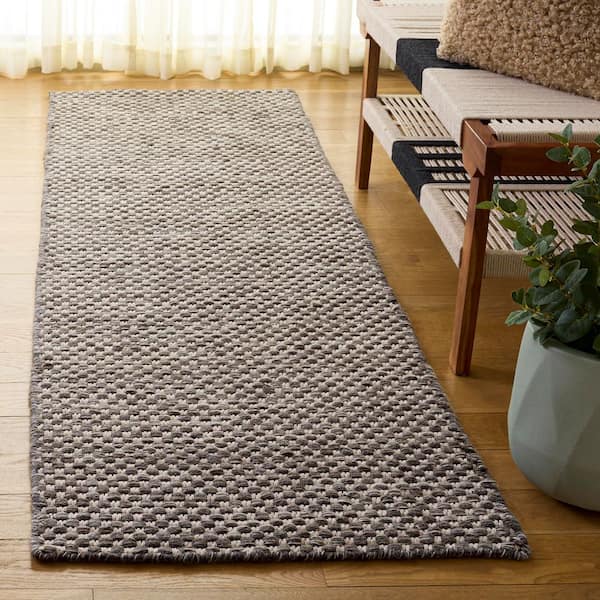 Vermont 2 ft. x 8 ft. Gray/Ivory Pebble Weave Washable Runner Rug