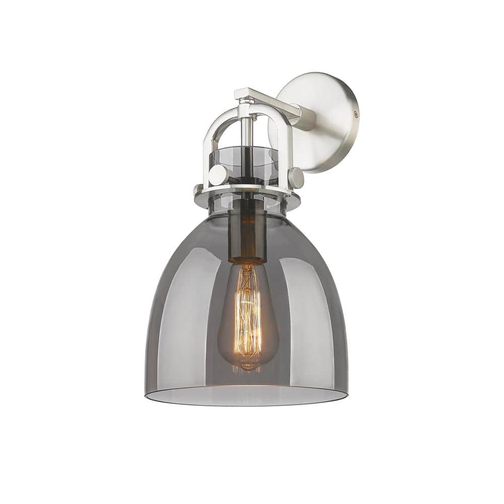 Newton Bell 1-Light Satin Nickel Wall Sconce with Glass Shade price history on PriceWatchPro