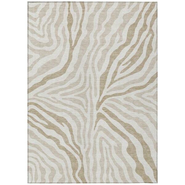 Chantille Machine Washable Indoor/Outdoor Abstract ACN2523 Ivory 10 ft. x 14 ft. Area Rug
