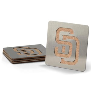 MLB San Diego Padres Boasters 4-Piece Metallic Coaster Set