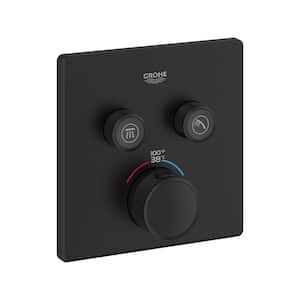 Grohtherm Smart Control Dual Function Square Thermostatic Trim with Control Module in Matte Black