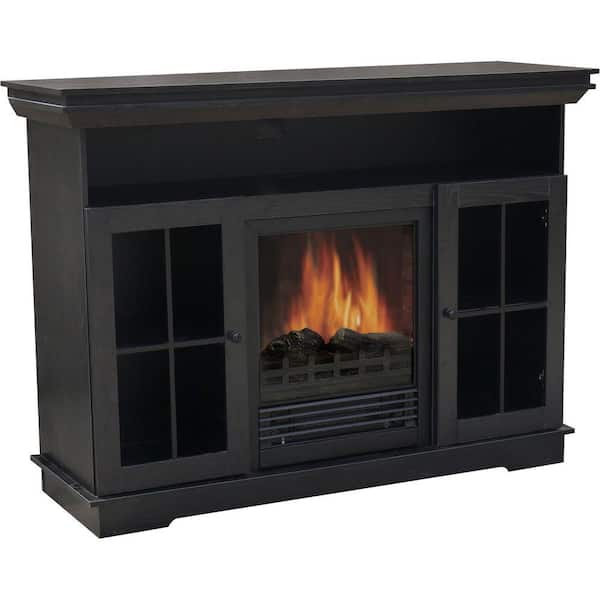Quality Craft 48 in. Media Console Electric Fireplace in Black