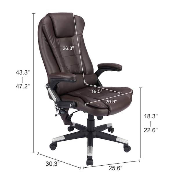 Pinksvdas Brown Vibrating, Adjustable Ergonomic Reclining Chair with Lumbar  Support A5080 BR - The Home Depot