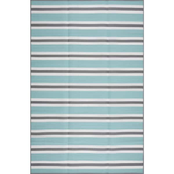 Tayse Rugs Luna Sky 8 ft. x 10 ft. Stripes Indoor/Outdoor Area Rug