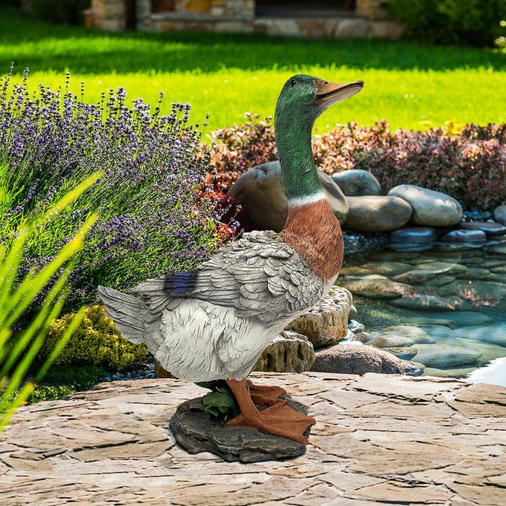 Hand-Painted Resin Mallard Duck Garden Statue
